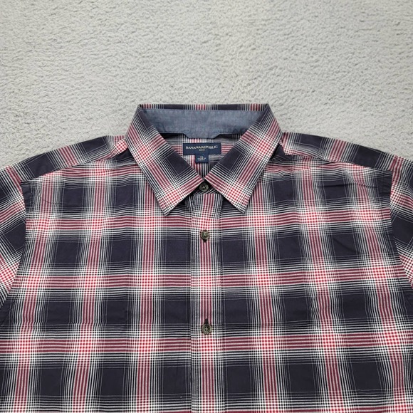 Banana Republic Shirt Mens XL Blue Red plaid Button Up Long Sleeve Classiccore - Picture 2 of 15